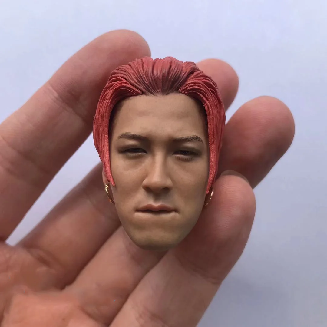 1/6 scale figure doll accessories Korean star bigbang Red hair Kwon Ji Yong head sculpt for 12