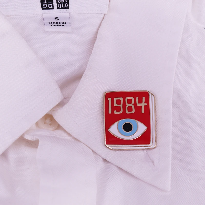 1984 smalto Pin Classic Novel Book badge George Orwell dystopian letteratura gioielli