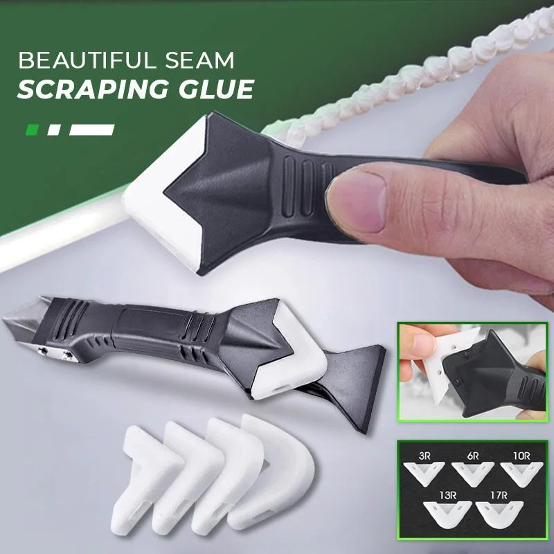 

5 In 1 Silicone Remover Caulk Finisher Sealant Smooth Scraper Grout Kit Tools with Seam Tape Plastic Hand Tools Set Accessories