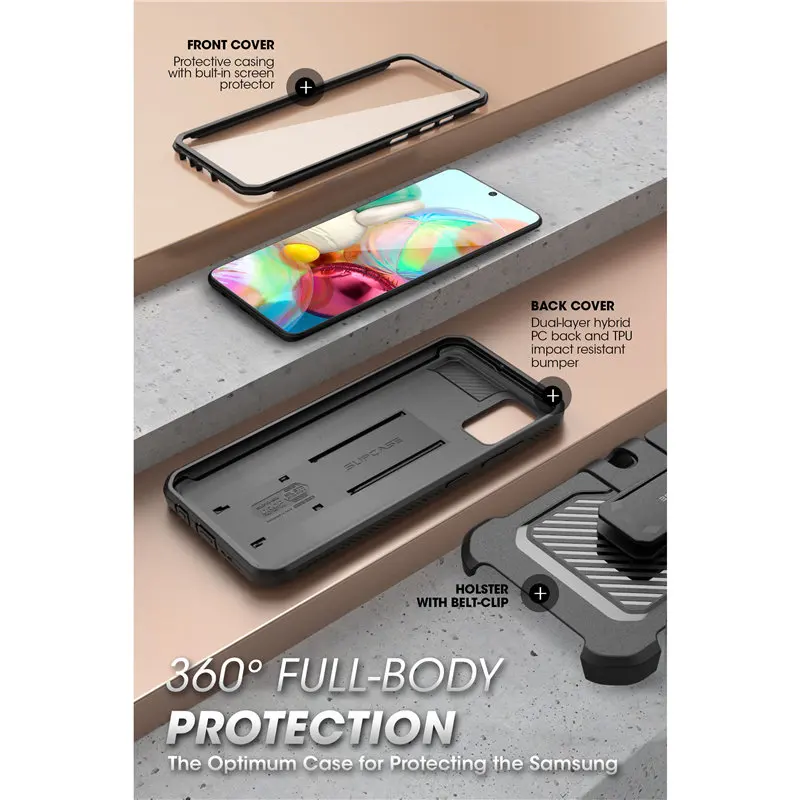 For Samsung Galaxy A71 Case (Not Fit A71 5G Series) SUPCASE UB Pro Full-Body Rugged Holster Cover with Built-in Screen Protector