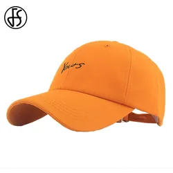 FS 2024 Summer Orange Baseball Cap For Men Women Cotton Streetwear Face Caps Snapback Hip Hop Trucker Hat Gorras Para Mujer