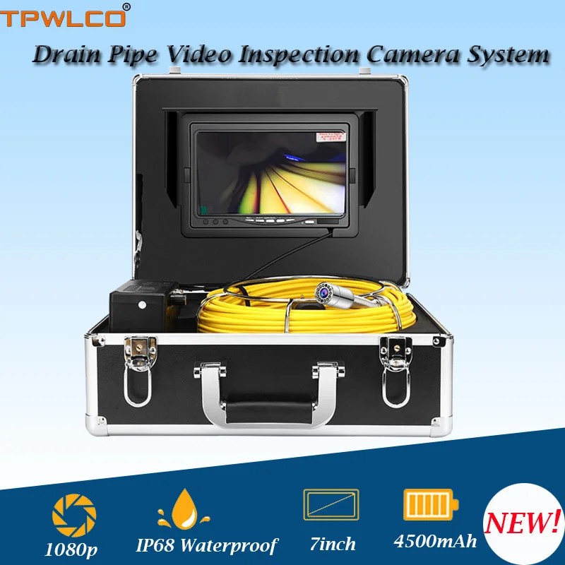 

7inch TET LCD Screen 20m 23mm Camera Head Waterproof Drain Pipe Video Inspection Camera System Camera Viewing Angle 120Degree