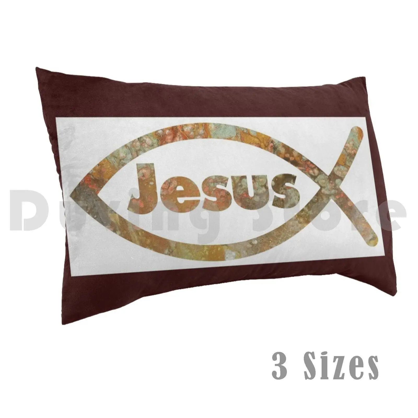 Pillow?case Christian Proclamation Of Faith , Jesus In A Fish Symbol , Elimrest , Christian , Christianity , Religion