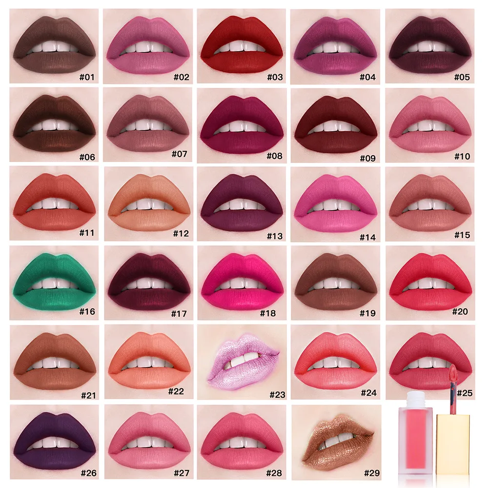 Wholesale Velvet Matte Lipsticks Waterproof Long Lasting Red Lip Stick Non-Stick Cup Makeup Lip Tint Pen Private Label Cosmetics