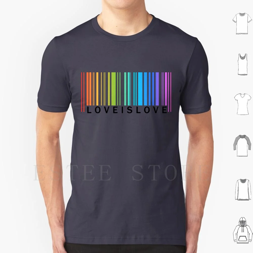 

Love Is Love-Pride Rainbow Barcode ( Just Text ) T Shirt DIY Big Size 100% Cotton Pride Bi Trans Pride Love Is Love Pulse Unity