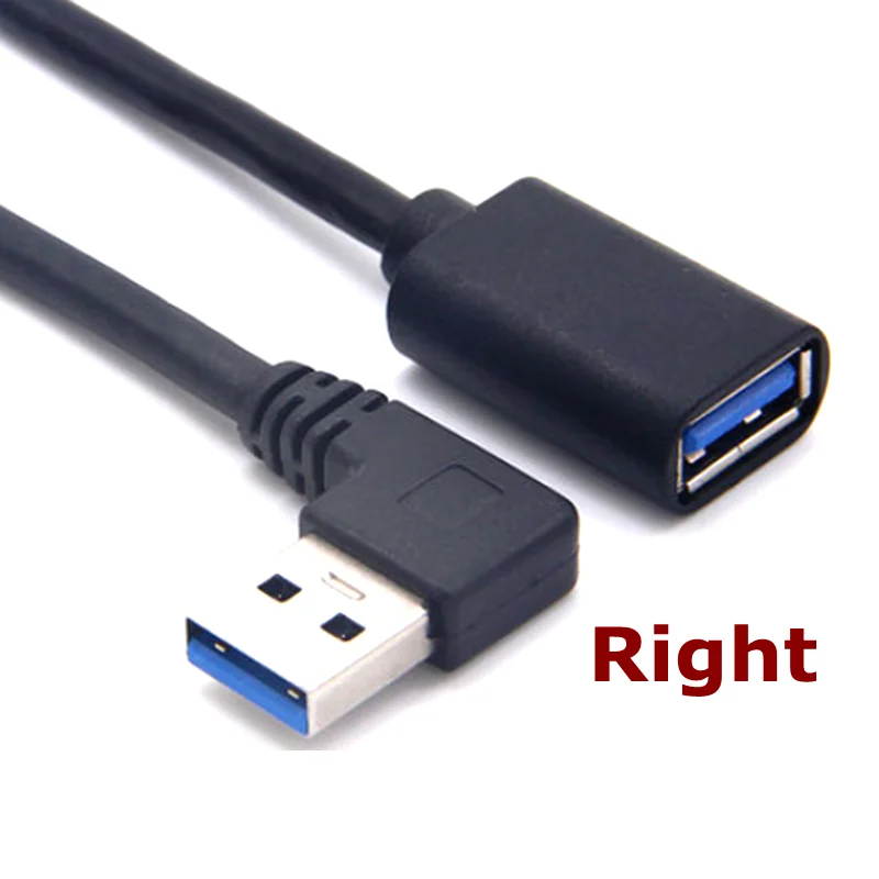 90 Degree UP and Down, Left and Right Bend USB 3.0 Male-to-Female Extension Cable for Laptop to Connect Network Card U Disk