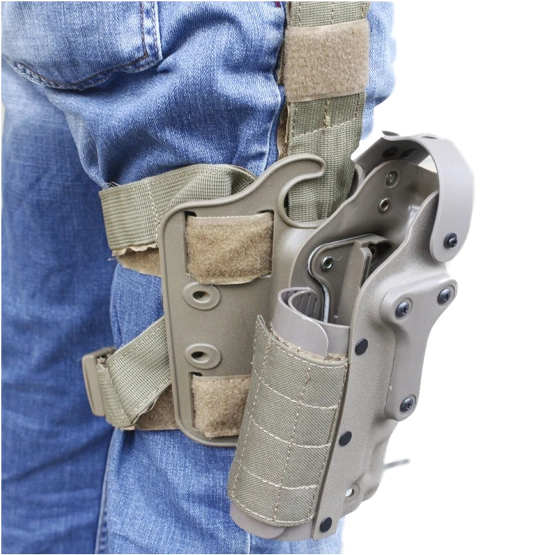 

Tactical Holster Leg Platform Hunting Gear Accessories Black Tan Thigh Gun Holsters For G17 19 Colt 1911 M9 SIG P2022 P226