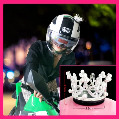 Motorcycle Helmet Crown Decor for Women