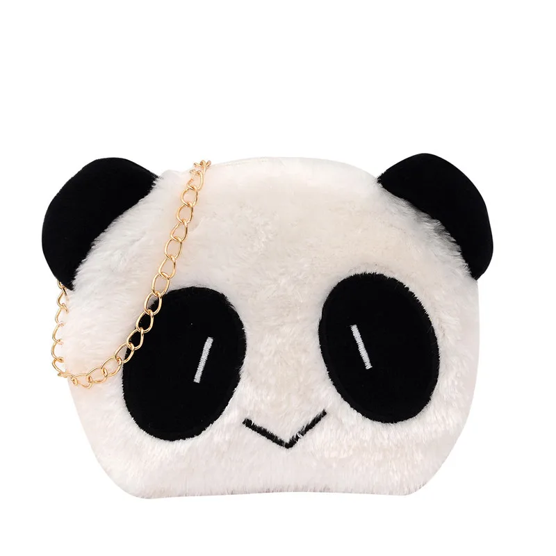 Bolso de hombro cruzado de felpa de dibujos animados de Panda salvaje personalizado para niñas, Mochila multifunción para Mujer, nueva moda, Otoño e Invierno