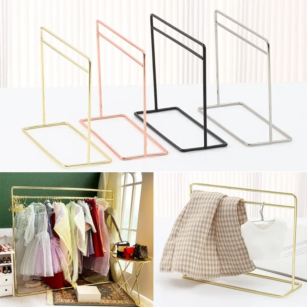 Miniature Hangers Dollhouse Furniture Garment Organizer 1/6 1/12 Scale Doll Clothes Rack Dolls Accessories Kids Toy