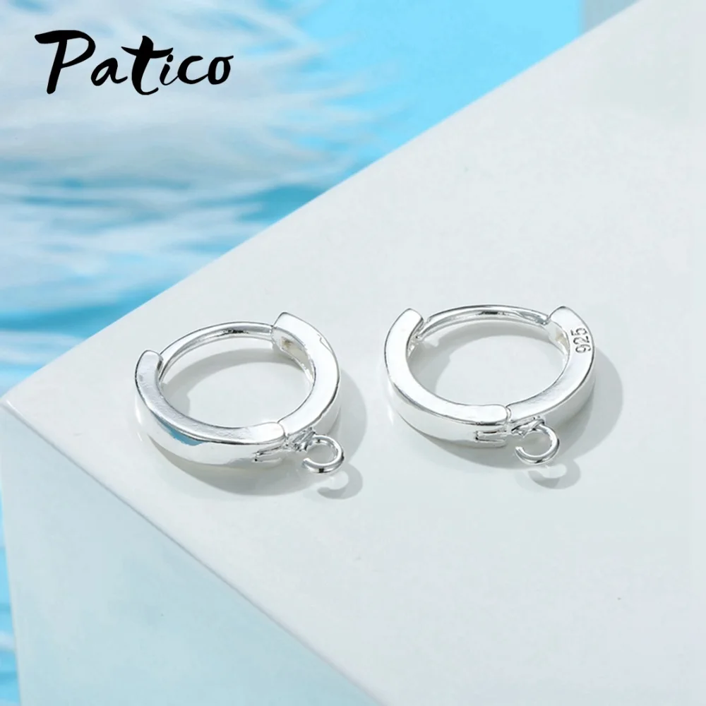 Handmade Women DIY Making Jewelry 1 Pair New Design 925 Sterling Silver Hoop Earrings Findings Accessory Mujer