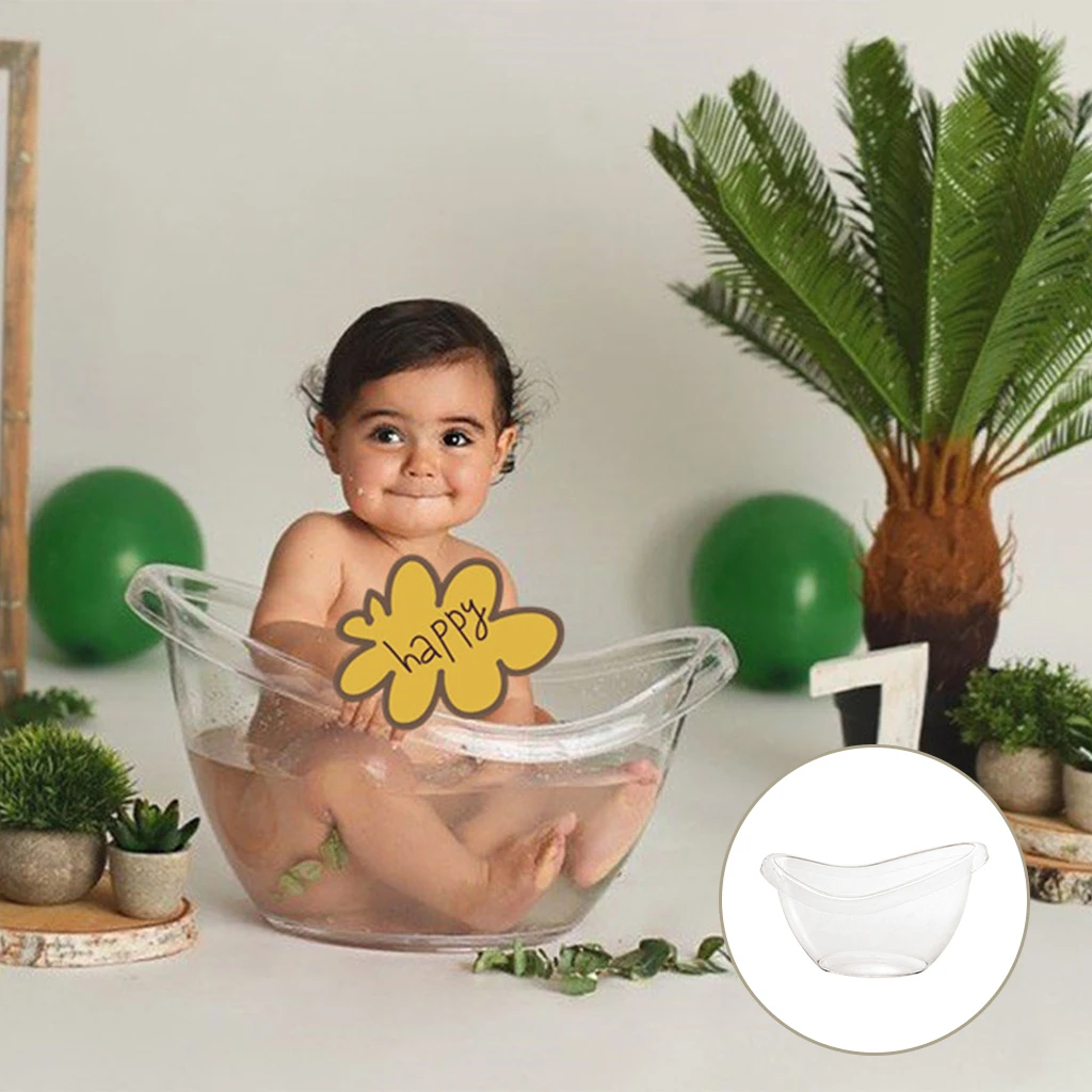 Baby photography props plastic transparent Mini milk bathtub baby studio photography props crib for photo shoot