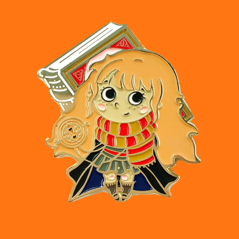 Magic Books Metal Brooch Cartoon Girl Decorate Badges Children Fashion Boutique Gift Anime Enamel Pins