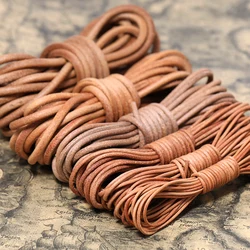 5meter/lot round first layer vintage Cowhide Genuine leather rope,Leather strip rope for leather craft bracelet necklace luggage