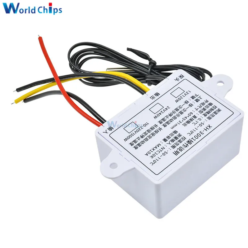 XH-W3001 W3001 12V AC 110V 220V 10A Digital Incubator LED Temperature Controller For Arduino Cooling Heating Switch Thermostat