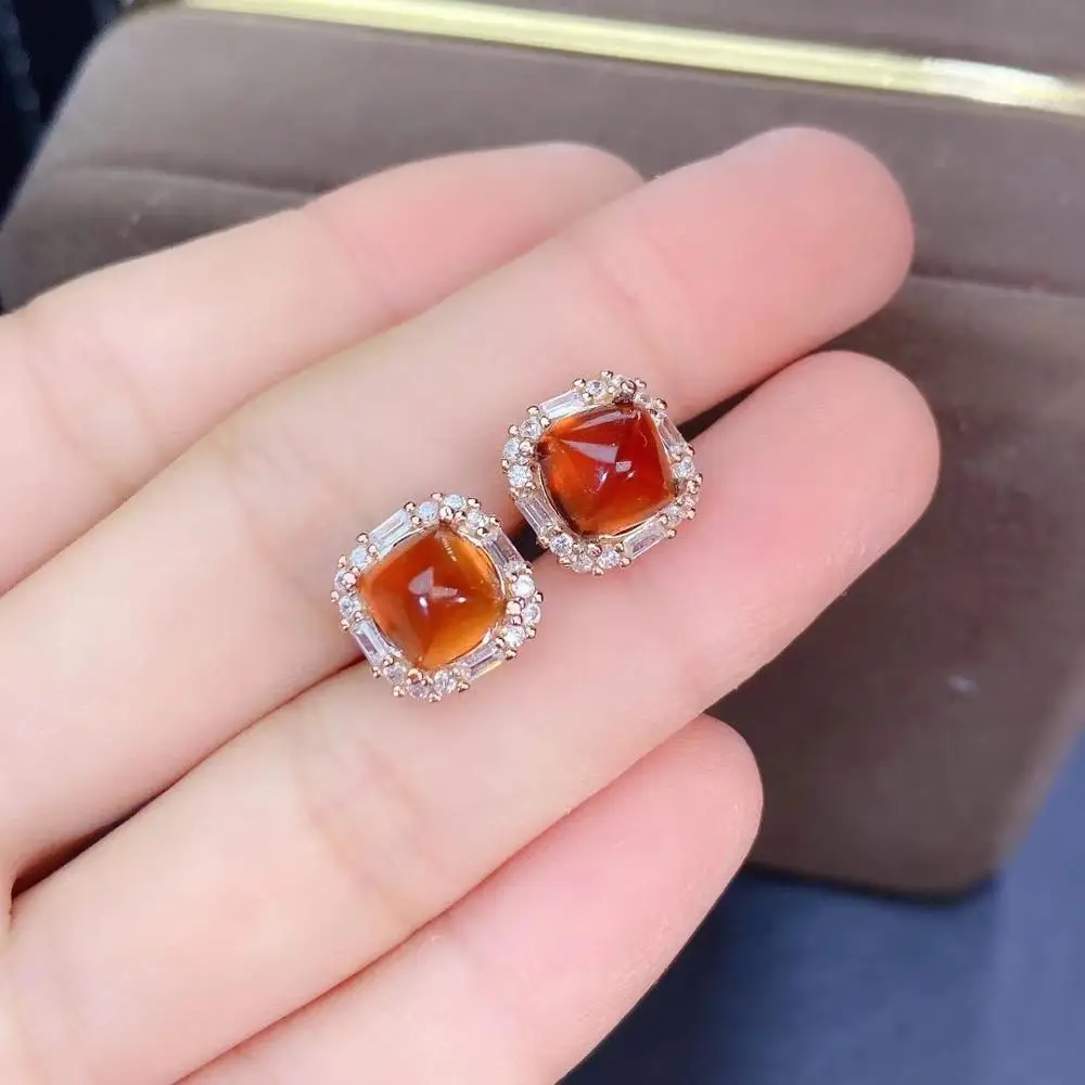 KJJEAXCMY fine jewelry natural garnet 925 sterling silver popular girl new pendant ring earrings set support test with box