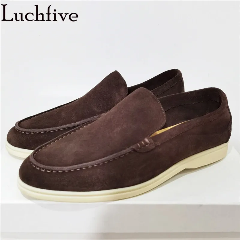 Men Hot Sale Loafers Shoes Lazy Slip on Leisure flat Shoes Spring Summer Autumn real Suede Comfortable Casual Walking Shoes Man