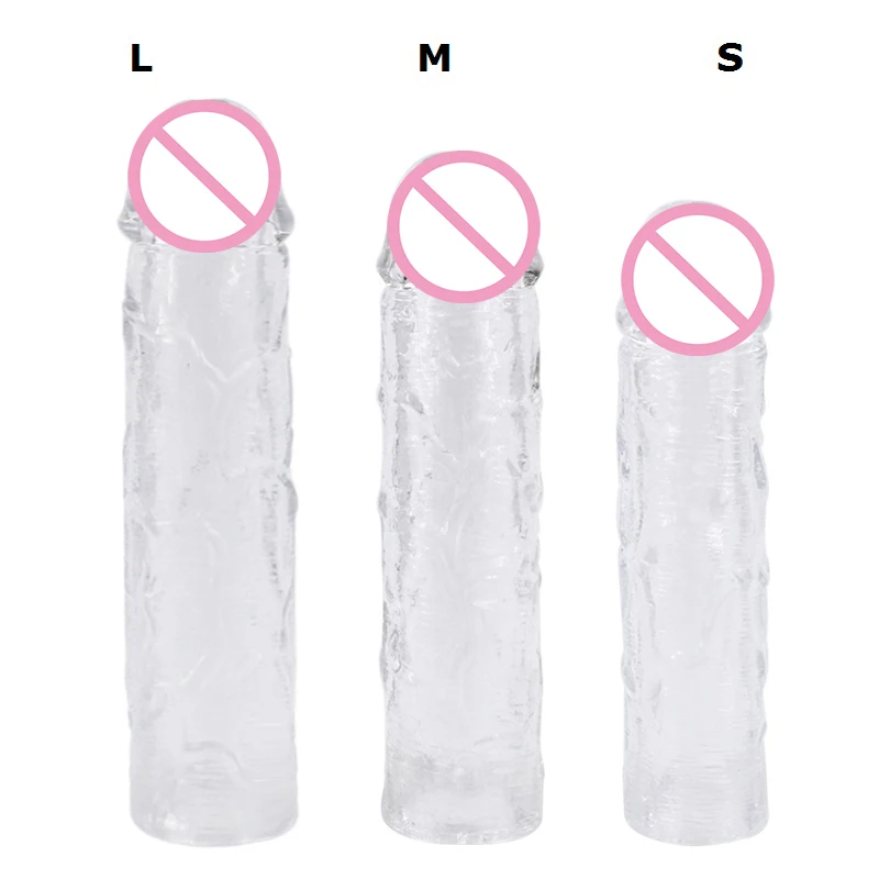 Man Nuo Huge Male Penis Enlargement Sleeve Reusable Condom Extender Dildo Enhancer Cock Delay Ejaculation Adult Sex Toys for Men