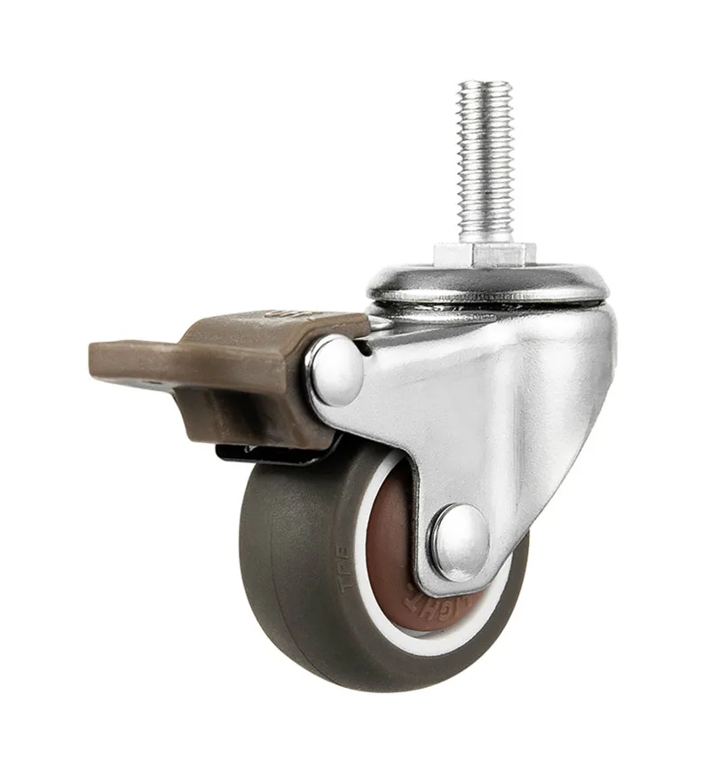 4Pcs Furniture Swivel Casters M8 Threaded Stem 1.5\