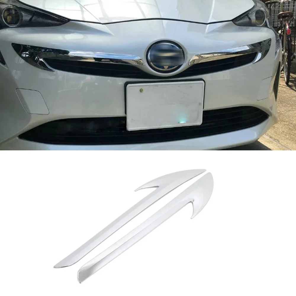 For Toyota Prius 2016 2017 2018 ABS Chrome Car Front Grill Moulding Cover Trim Grille Molding Garnish Strip Exterior Accessories