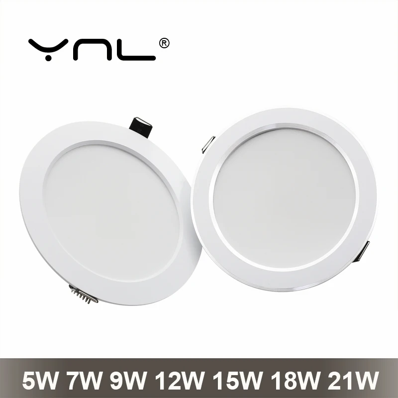 Luz descendente LED redonda para decoración del hogar, Lámpara empotrada de 18W, 15W, 12W, 9W, 7W, CA de 220V, 240V, para dormitorio, cocina, punto