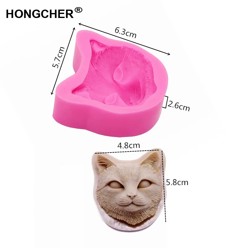 New animal cat head fudge silicone mold, cake mold, kitchen cooking baking mold. DIY handmade chocolate mud mold.