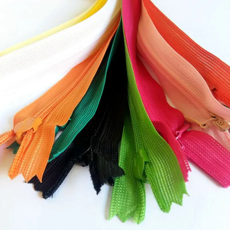 Mixed Colors 10Pcs 28CM Nylon Invisible Zippers For DIY Sewing Back/Dress/Cushion Tailoring Accessories