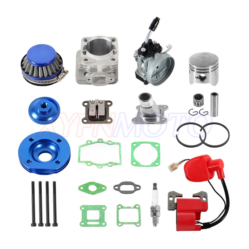 

Cylinder Kit 19mm Carburetor Air Filter Ignition coil for 2 Stroke two stroke 47cc 49cc Pocket Bike Mini ATV Quad Group