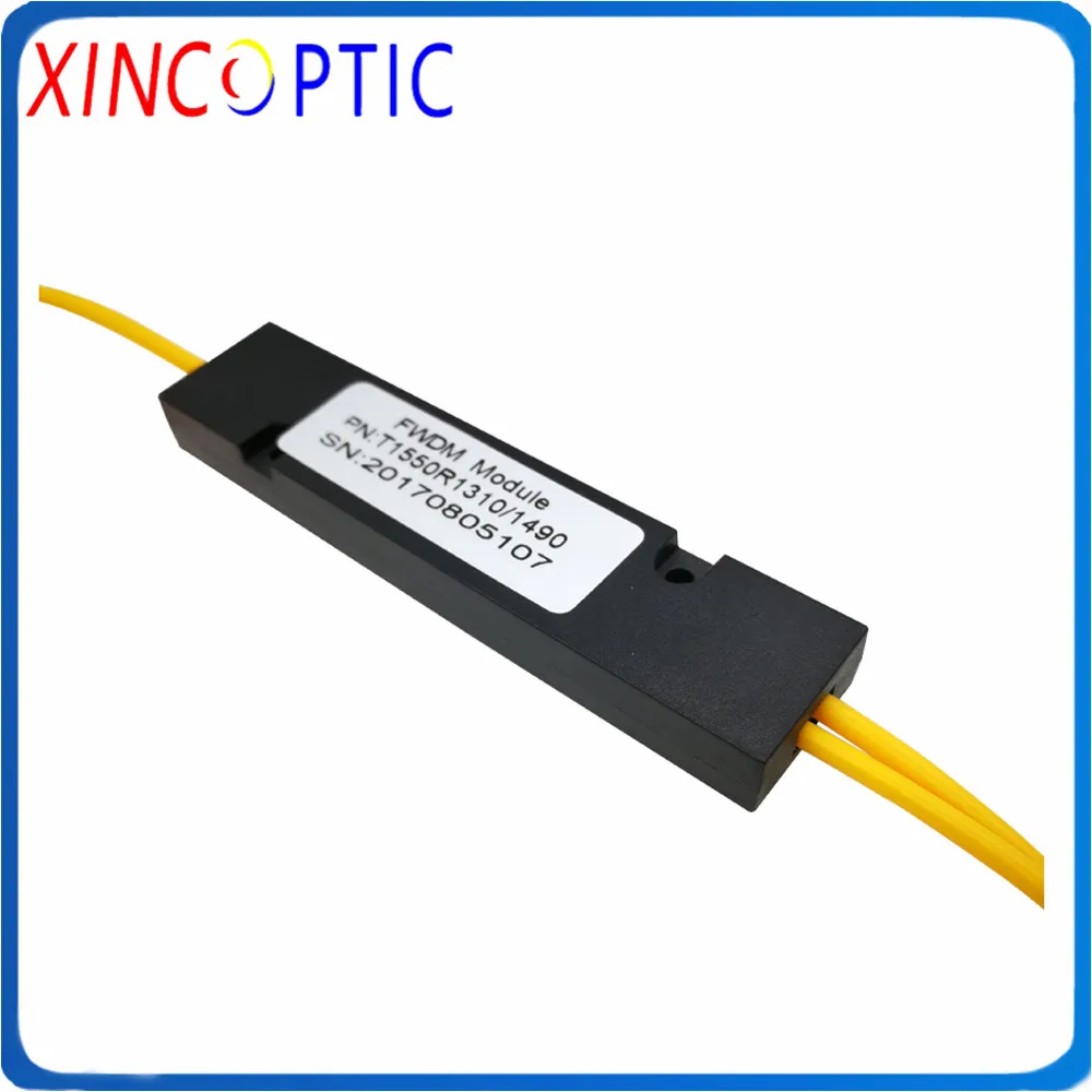 1*2 FWDM Filter Module,1in 2out Fiber Optic CATV T1550nm R1310/1490nm 3port FTTH with SCUPC Optical Connector