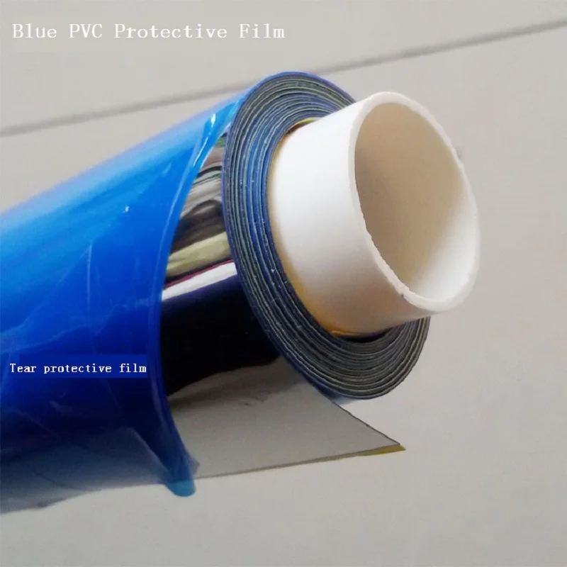 Super Strong Mirror Reflective Self-Adhesive Stickers, PET Home Decorative, Blue Protective Film, Thickness 0.1mm, 0.15mm, 0.2mm