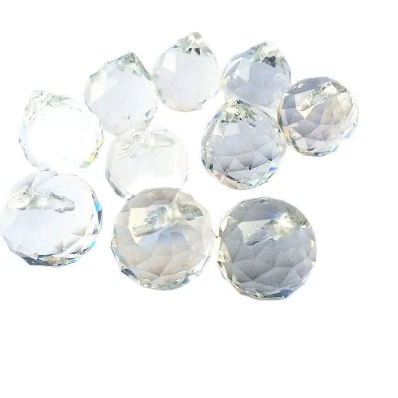 Najwyższej jakości 20mm 50 sztuk AAA kryształowe fasetowane kulki wisiorki do żyrandoli lampa kryształowa pryzmat Fengshui DIY Suncatcher kulki wystrój