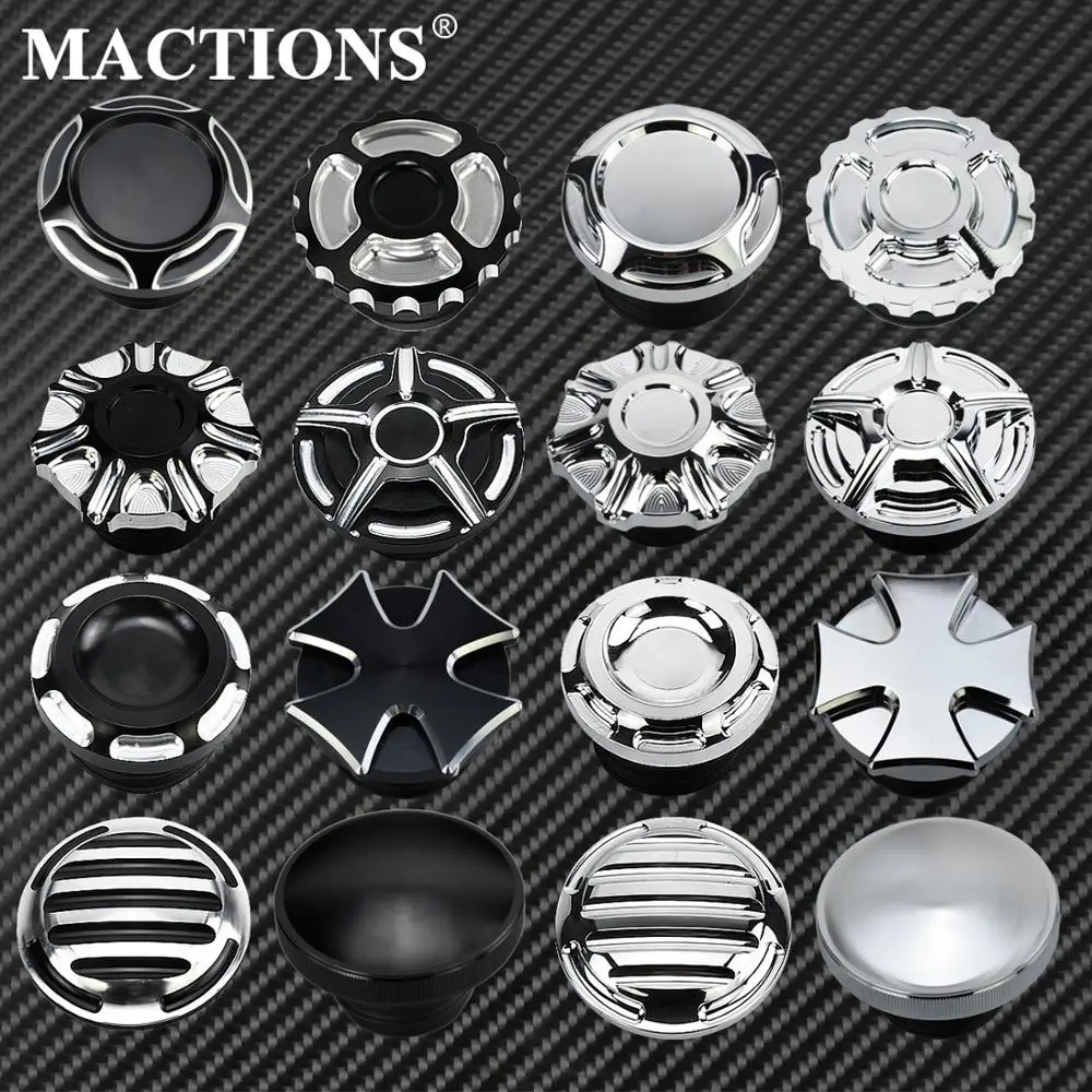 Motorcycle CNC Aluminum Decorative Oil Cap Fuel Gas Tank Cover Fits For Harley Sportster XL48 883 1200 Touring FLHR Dyna Softail