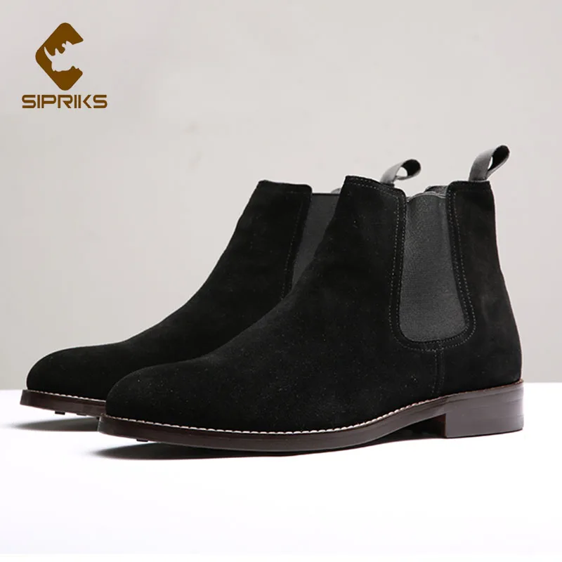 Sipriks Men Shoes Vintage Classic Male Quality Leather Ankle Boots Big Size 44 Autumn Genuine Leather Chelsea Boots Sneakers X11