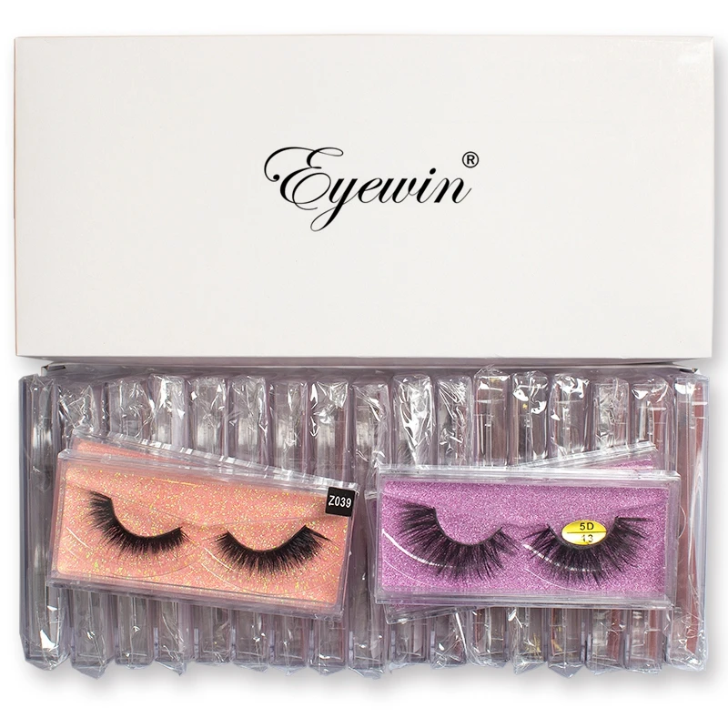 Eyewin Wholesale 3D False Eyelashes Lash Faux Mink Eyelashes Handmade Natural Cruelty Free Dropshipping DHL Free Shipping