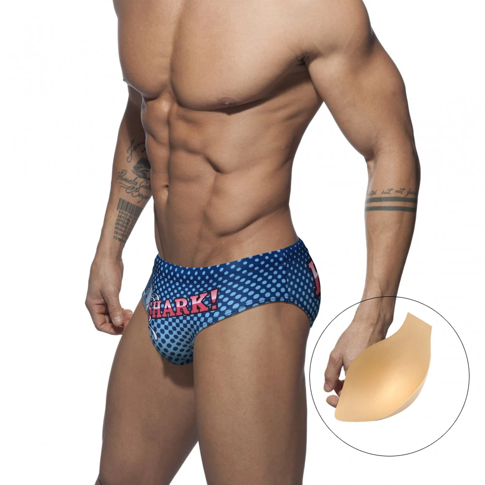 Sexy Mens Bathing Suit Low Waist Beach Surfing Swimwear Nylon Quick Dry Swim Briefs Fashion Male Sport Pouch Pad Board Shorts image 2