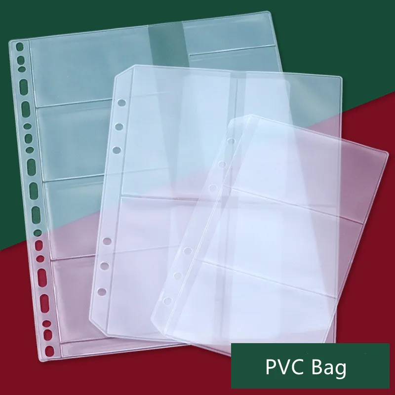 Saco transparente do livro da mão do PVC, armazenamento do documento, saco da informação, bloco de notas, cartão, saco da folha solta, A6, A5, B5