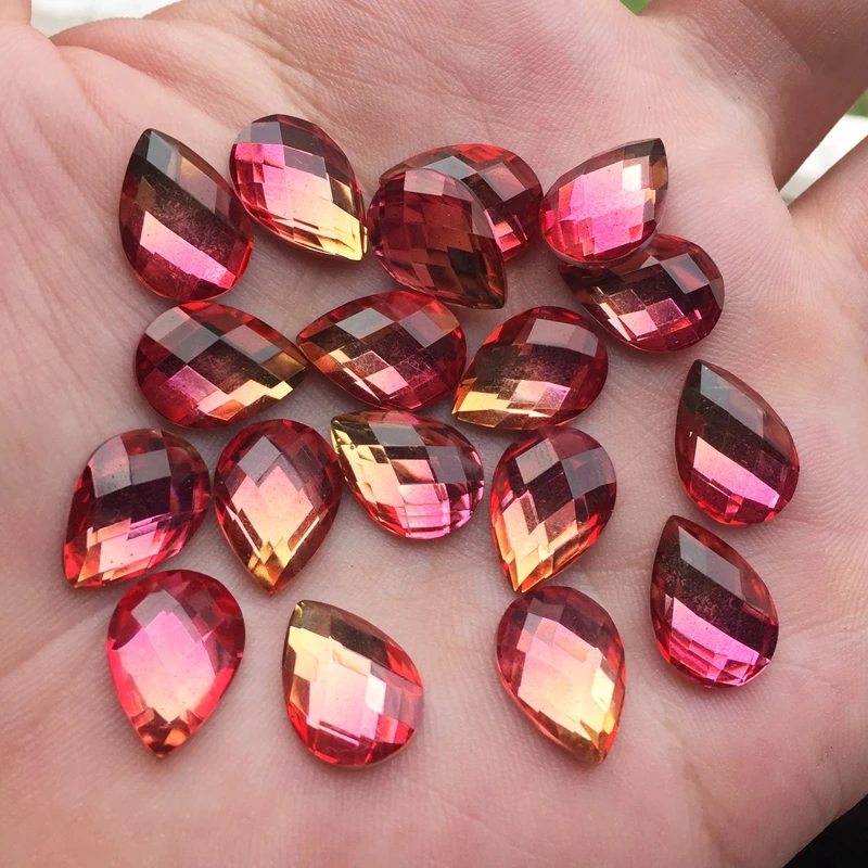 New High Quality AB Flatback Rhinestones Crystals Stones Tear Drops Strass for DIY Clothes Crafts 10*14mm 60pcs -E55