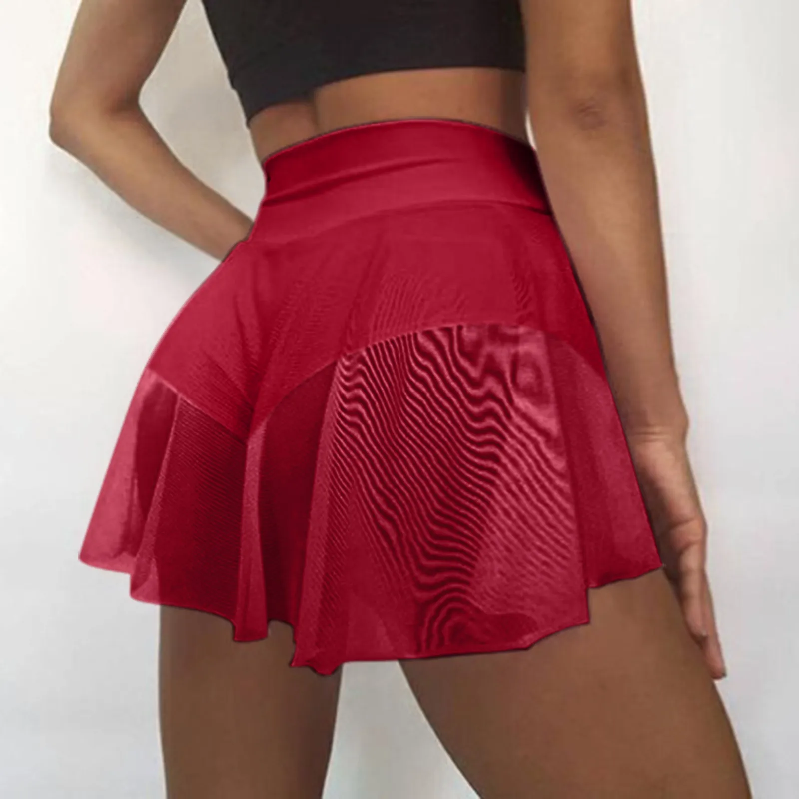 Womens Sexy Sports Shorts Tennis Skirt Girls Gym Short Dance Skirt Shorts 2022 Solid Color Pantskirt Anti-emptied Short Pants