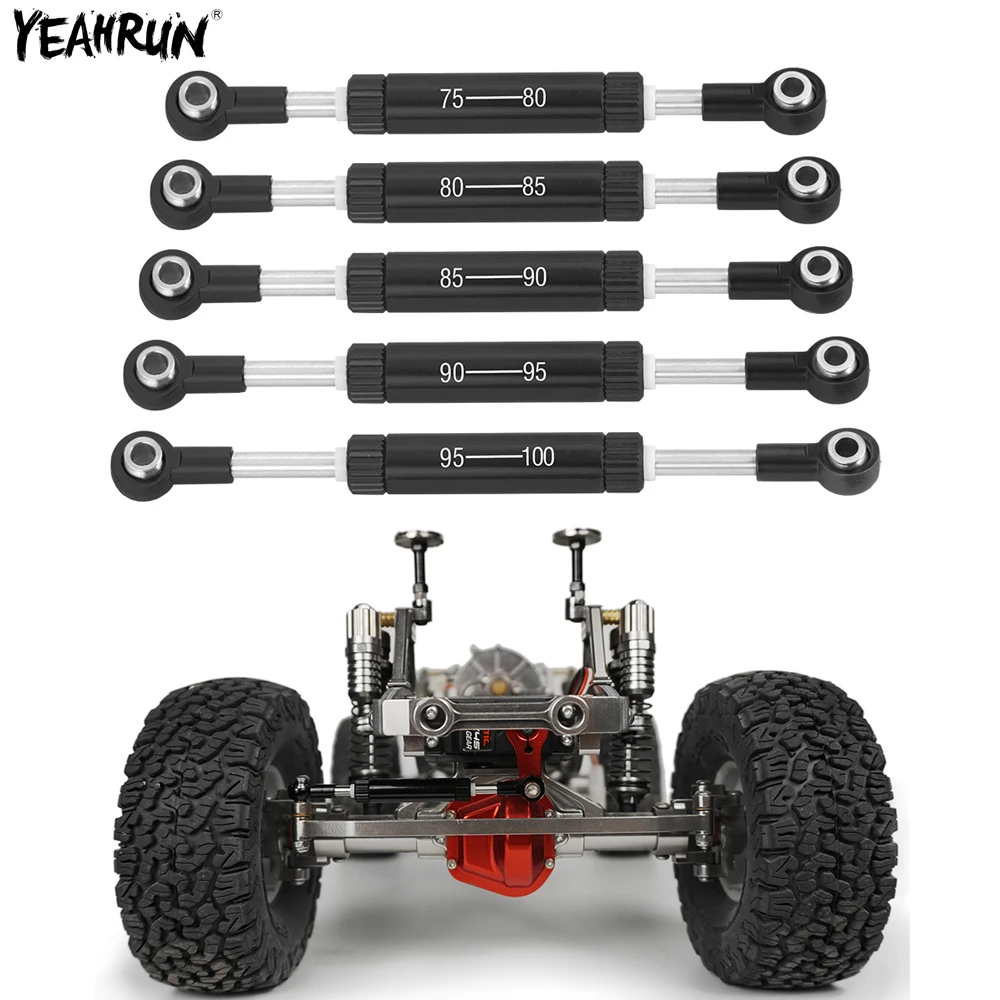 YEAHRUN Metalowy regulowany drążek kierowniczy drążek kierowniczy do 1/10 Axial SCX10 SCX10II 90046 TRX4 D90 CC01 RC Crawler Car