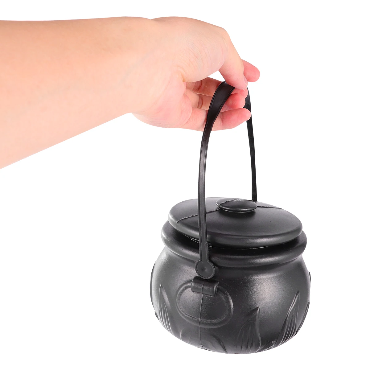 Candy Cauldron Halloween Witch Bucket Pot Black Jar Plastic Witches Holder Props Kettles Buckets Mini Barrel Flame Held Hand Or