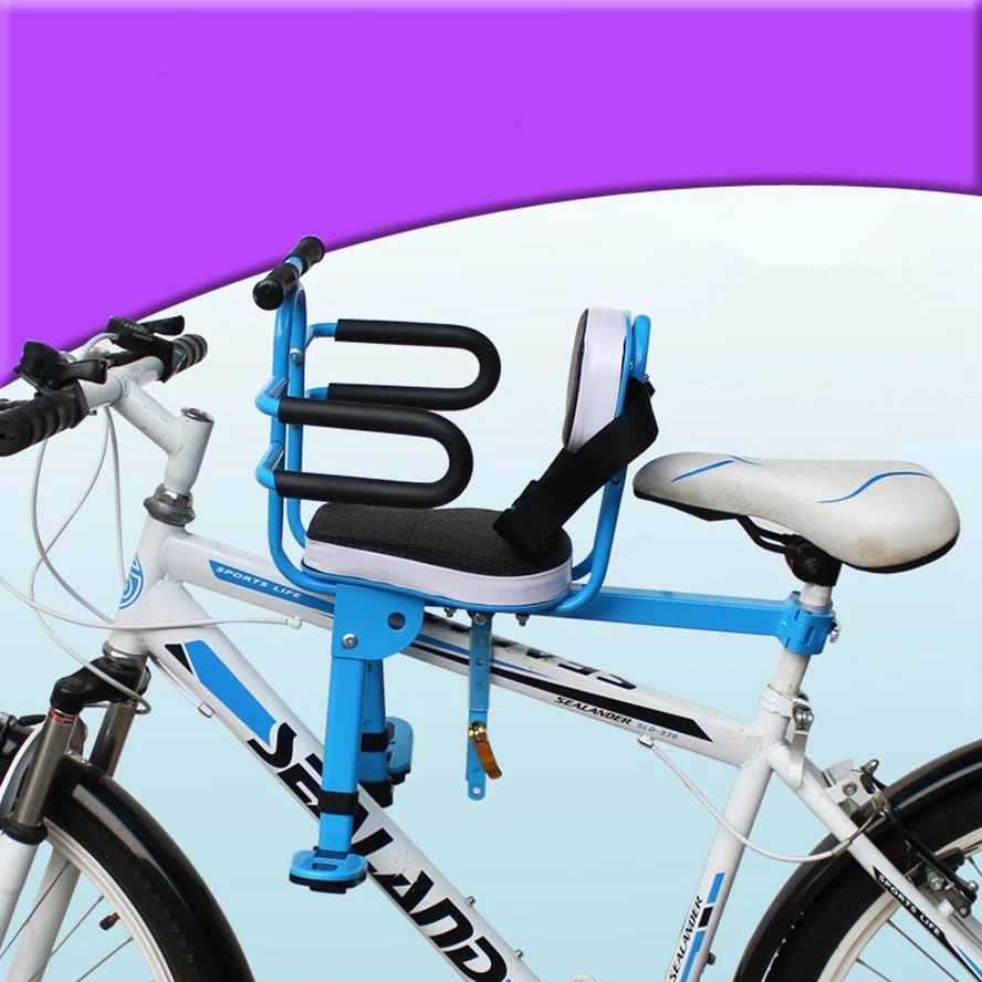 Bicycle Children Front Safety Seat Kids Saddle Bike Front Mount Saddle Child Seat Bicycle Saddle Cushion Mat Quick Release