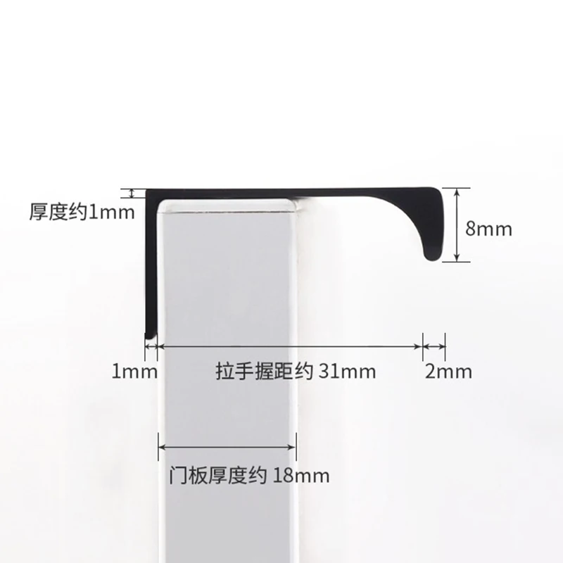 AOBT Gold Invisible Kitchen Furniture Handle 120mm Cabinet Storage Wardrobe Dressers Door Dark Pulls Hidden Bedroom Knobs