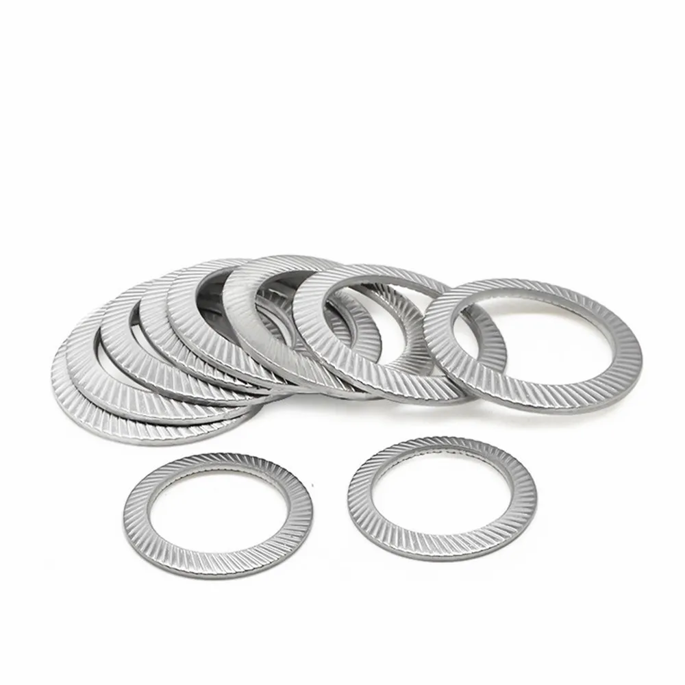 5/10/20pcs 304 Stainless Steel Double-sided Serrated Lock Washer Knurled Gasket Spacer M3/4/5/6/8/10/12/14/16/18/20/25/27/30