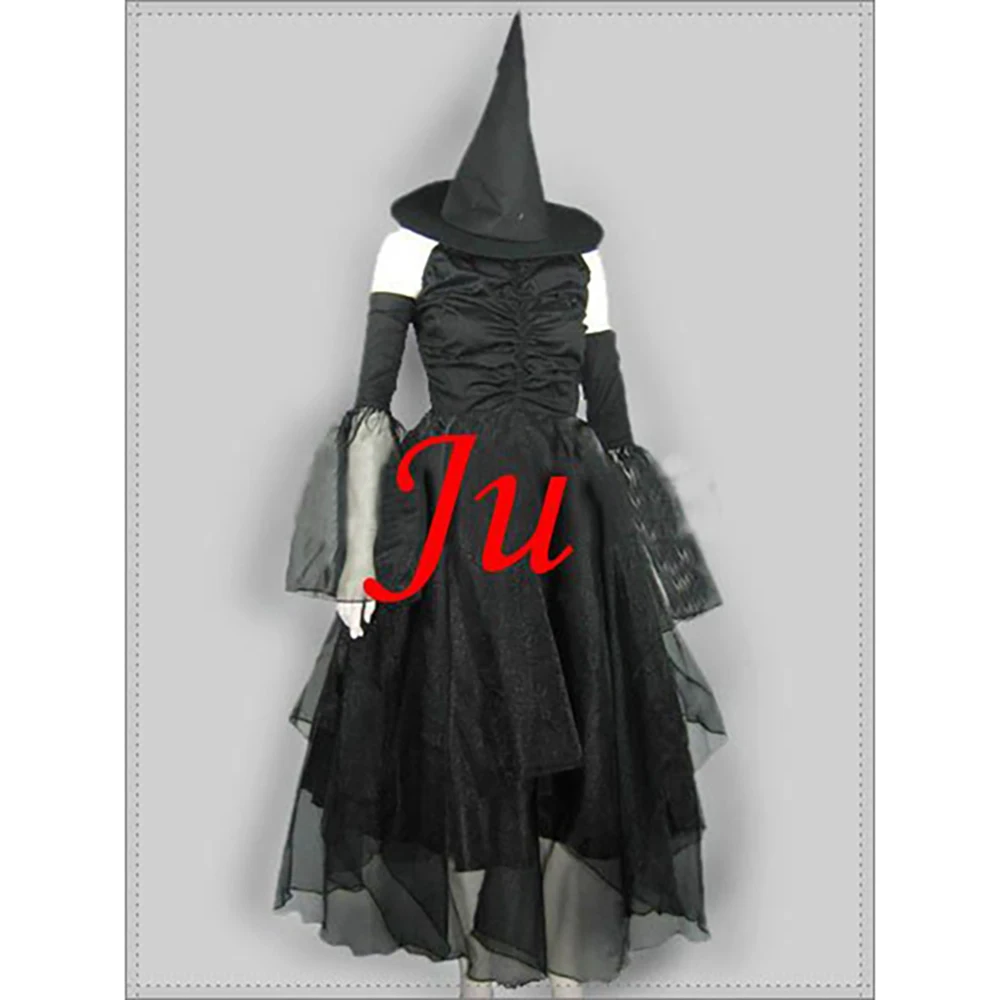 fondcosplay Magician Gothic Lolita Punk Fashion black organza Dress hat Outfit Cosplay Costume CD/TV[CK544]