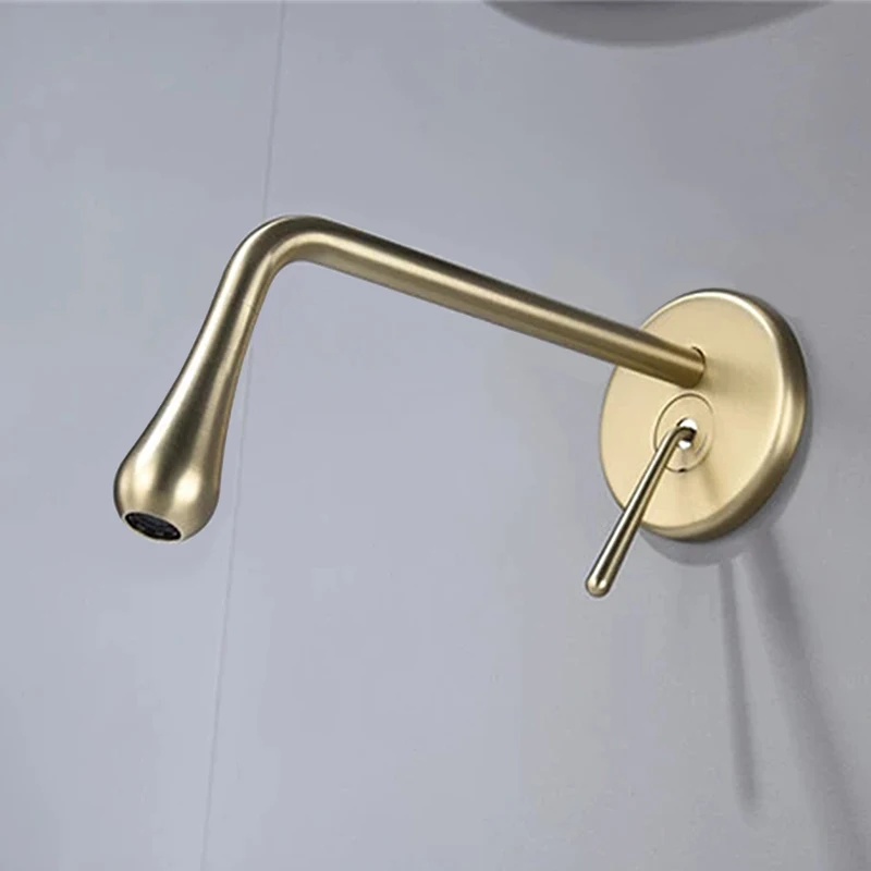 in Wall Basin Faucet Concealed Design Tap Shine Chrome Gold Gun Metal Grey Black Faucet Hot and Cold Mixer Wall Mounted