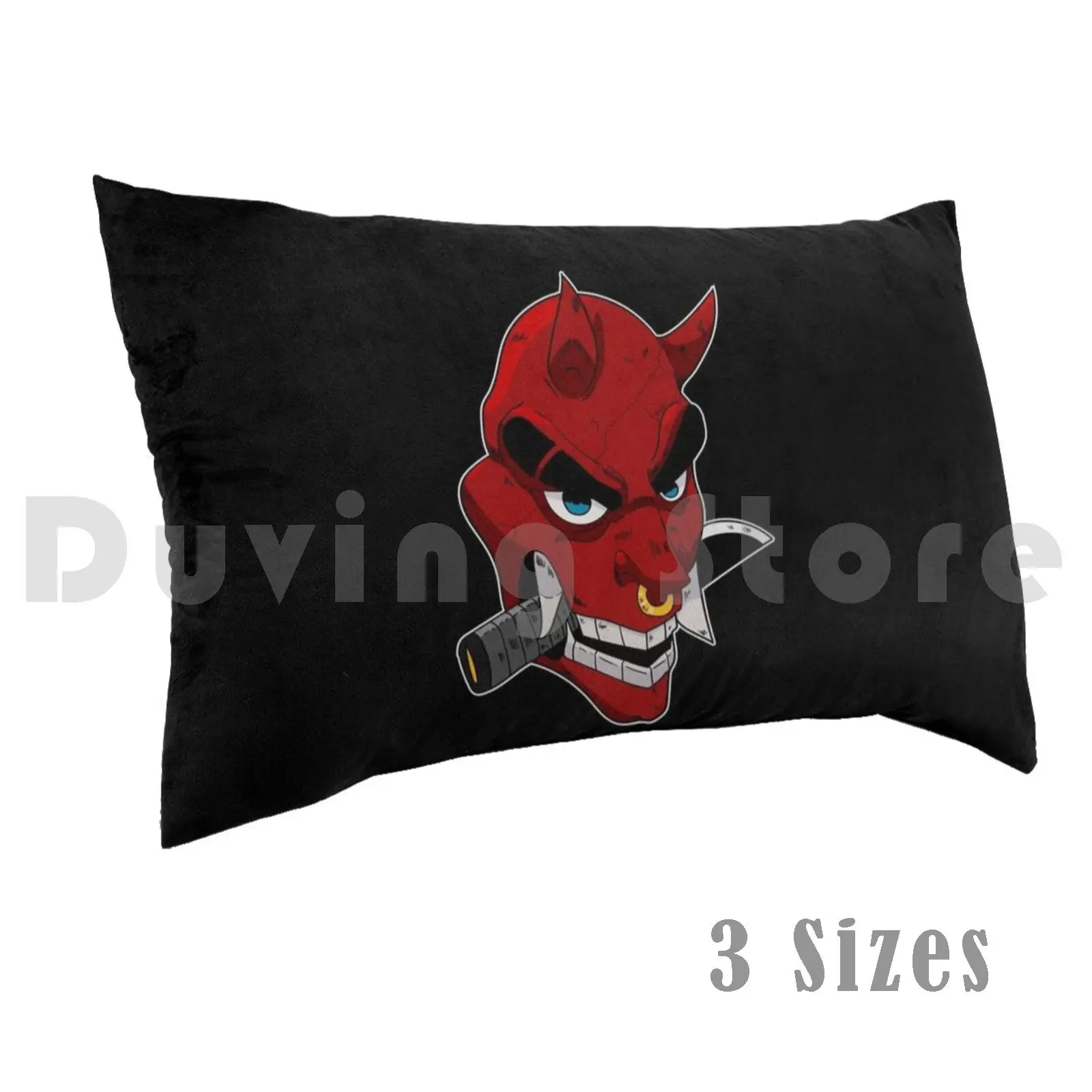 Anime Red Demon Oni Pillow Case Printed 35x50 Oni Japan Japanese Manga Anime Tradition Mythology Ogre Orc