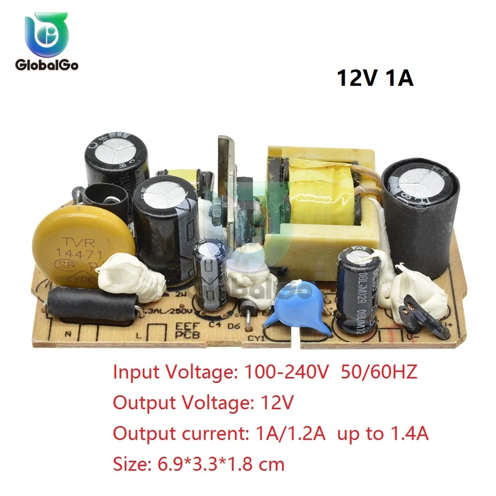 Carte d'alimentation à découpage, protection de circuit technique, CA 110V, 220V, 240V à DC 5V, pipeline 2,5 A, 12V, 1A