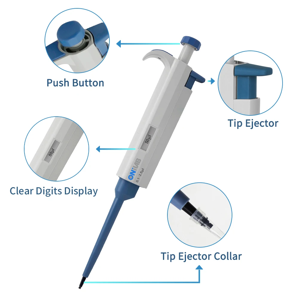 ONILAB TP micropipetas de laboratorio mecánico, pipeta Manual de un solo canal, gotero de volumen fijo