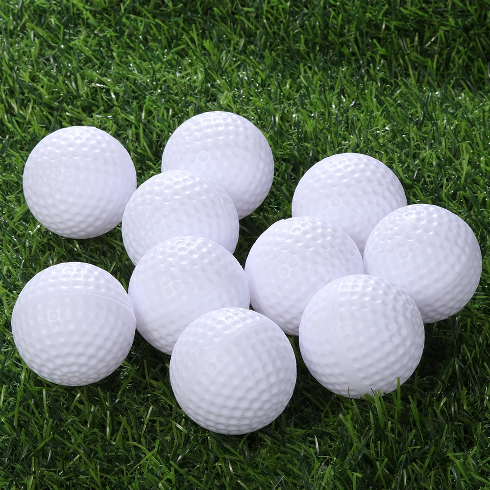 10Pcs White HDPE Golf Ball Light Weight Practice Golf Balls Flexible True Flight Air Ball Indoor Sports Accessory