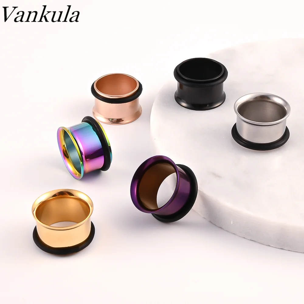 

Vankula 12 шт. из нержавеющей стали 6-25 мм заглушка для ушного туннеля, заглушка для ушного калибра, заглушка для ушной растяжки